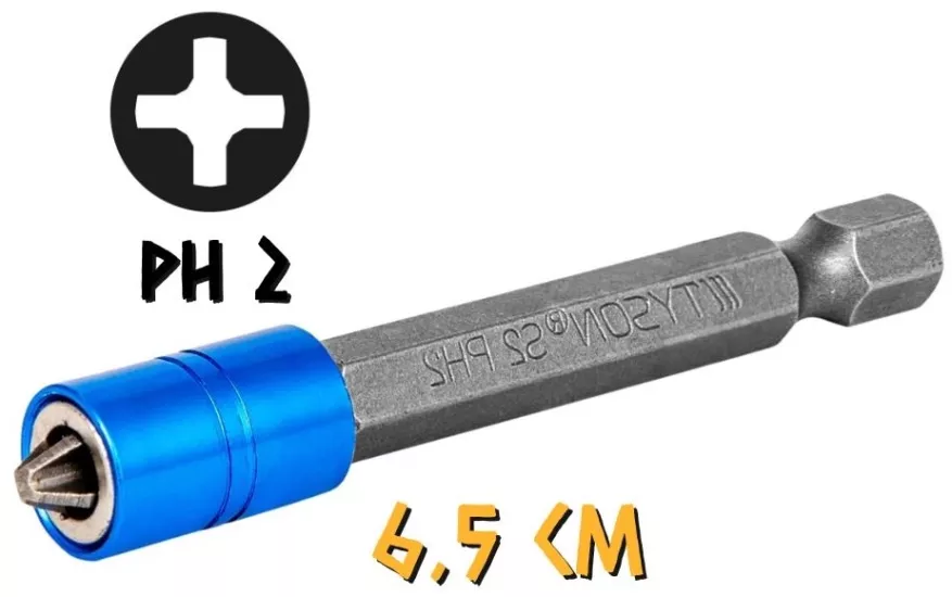 Baytec Çift Yönlü Yıldız Güçlü Mıknatıslı Bits Uç Ph 2 x 65mm ( 2 Adet )