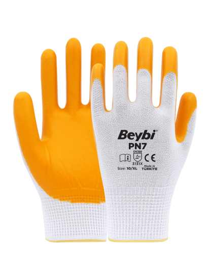 Beybi̇ PN7 Polyester Örme Nitril İş Eldi̇veni̇ (12 Çi̇ft) 
