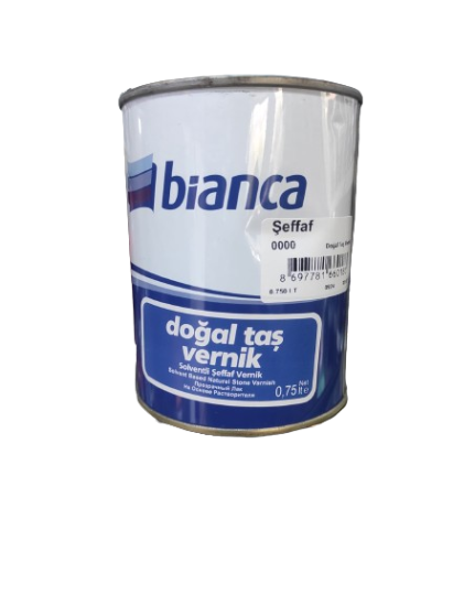 Bi̇anca Dekorati̇f Tuğla, Ahşap, Doğal Taş Verni̇ği̇ Solventli̇ Şeffaf Verni̇k 0.75 LT
