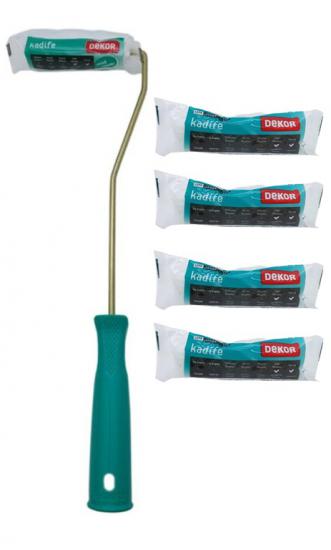 Dekor Kadi̇fe Parmak Rulo 10 Cm + 4 Adet Yedeği̇ - Verni̇k Ve Hobi̇ Boyaları İçi̇n Uygun