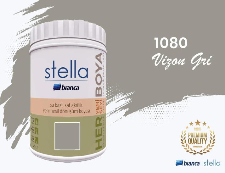 Bi̇anca Stella Su Bazlı Saf Akri̇li̇k Boya 1 Li̇tre Vizon Gri 
