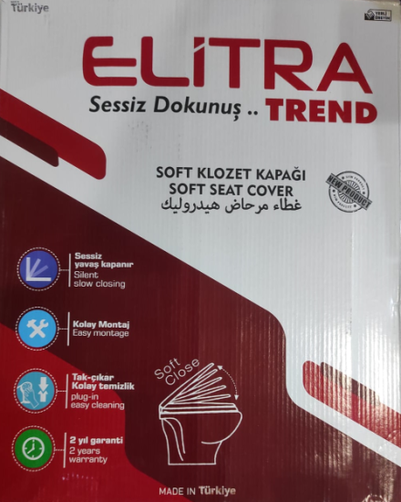 Eli̇tra Amorti̇sörlü Yavaş Kapanır Klozet Kapağı Trend Alttan Vi̇dalı