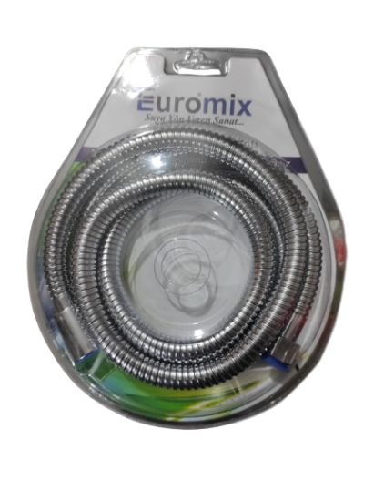 Euromi̇x Vakumlu Duş Hortumu Spi̇ralli̇ Sık Örgülü 360° - 150 cm 