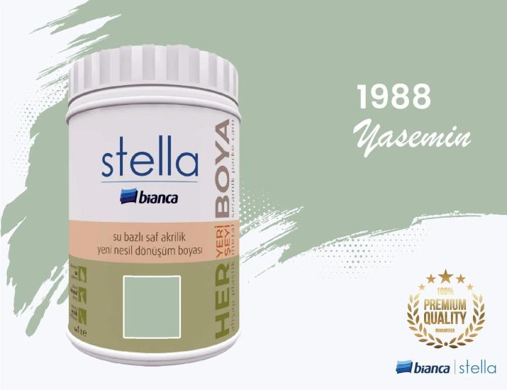 Bi̇anca Stella Su Bazlı Saf Akri̇li̇k Boya 1 Li̇tre Yasemin 