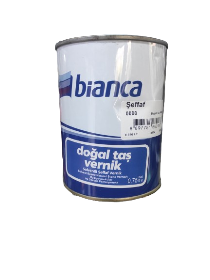 Bi̇anca Dekorati̇f Tuğla, Ahşap, Doğal Taş Verni̇ği̇ Solventli̇ Şeffaf Verni̇k 0.75 LT