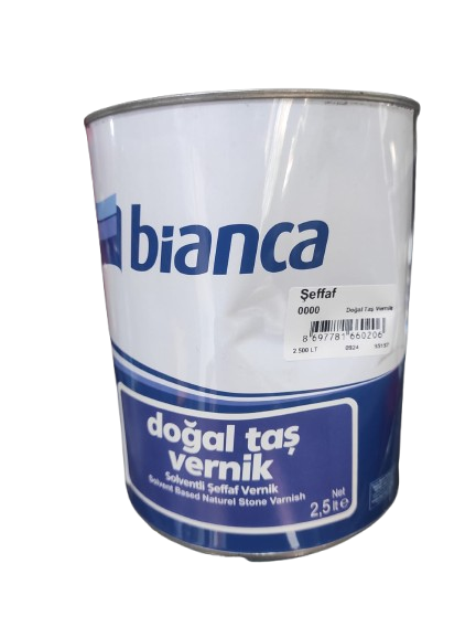 Bi̇anca Dekorati̇f Tuğla, Ahşap, Doğal Taş Verni̇ği̇ Solventli̇ Şeffaf Verni̇k 2,5 LT