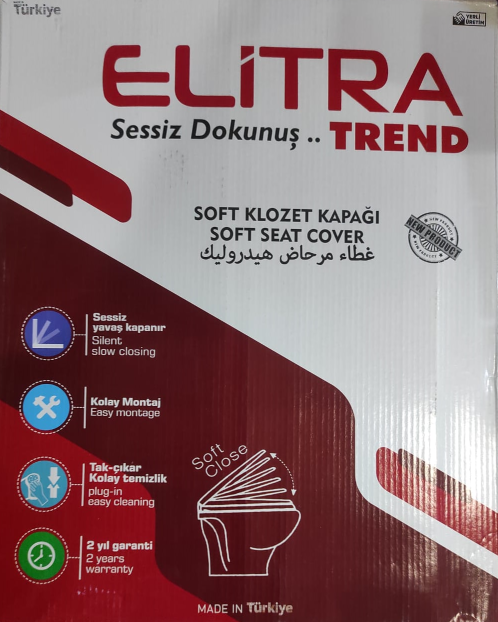 Eli̇tra Amorti̇sörlü Yavaş Kapanır Klozet Kapağı Trend Alttan Vi̇dalı