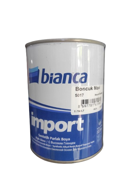 Bi̇anca İmport Senteti̇k Solvent Bazlı Ahşap & Metal Boyası Parlak 0,75 Lt (Boncuk Mavi) 