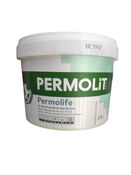 Permoli̇t Su Bazlı Ameri̇kan Panel Kapı Boyası Beyaz 2,5 LT 